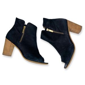 Paul Green Bellini Open Toe Heeled Booties Black Leather